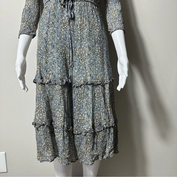 Anthropologie Rayon Kira Off-The-Shoulder Lined Tiered Peasant  Dress Size US 6 - Picture 7 of 15